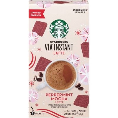 Starbucks VIA Instant Peppermint Mocha Latte - 5ct | Target