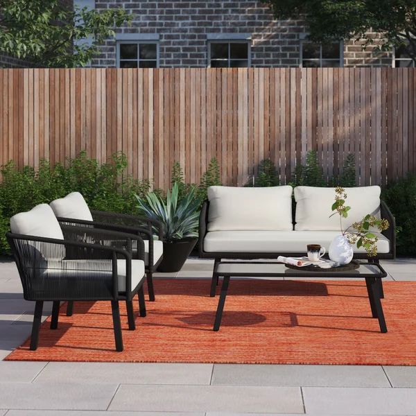 Cangelosi Wicker/Rattan 4 - Person Seating Group with Cushions | Wayfair North America