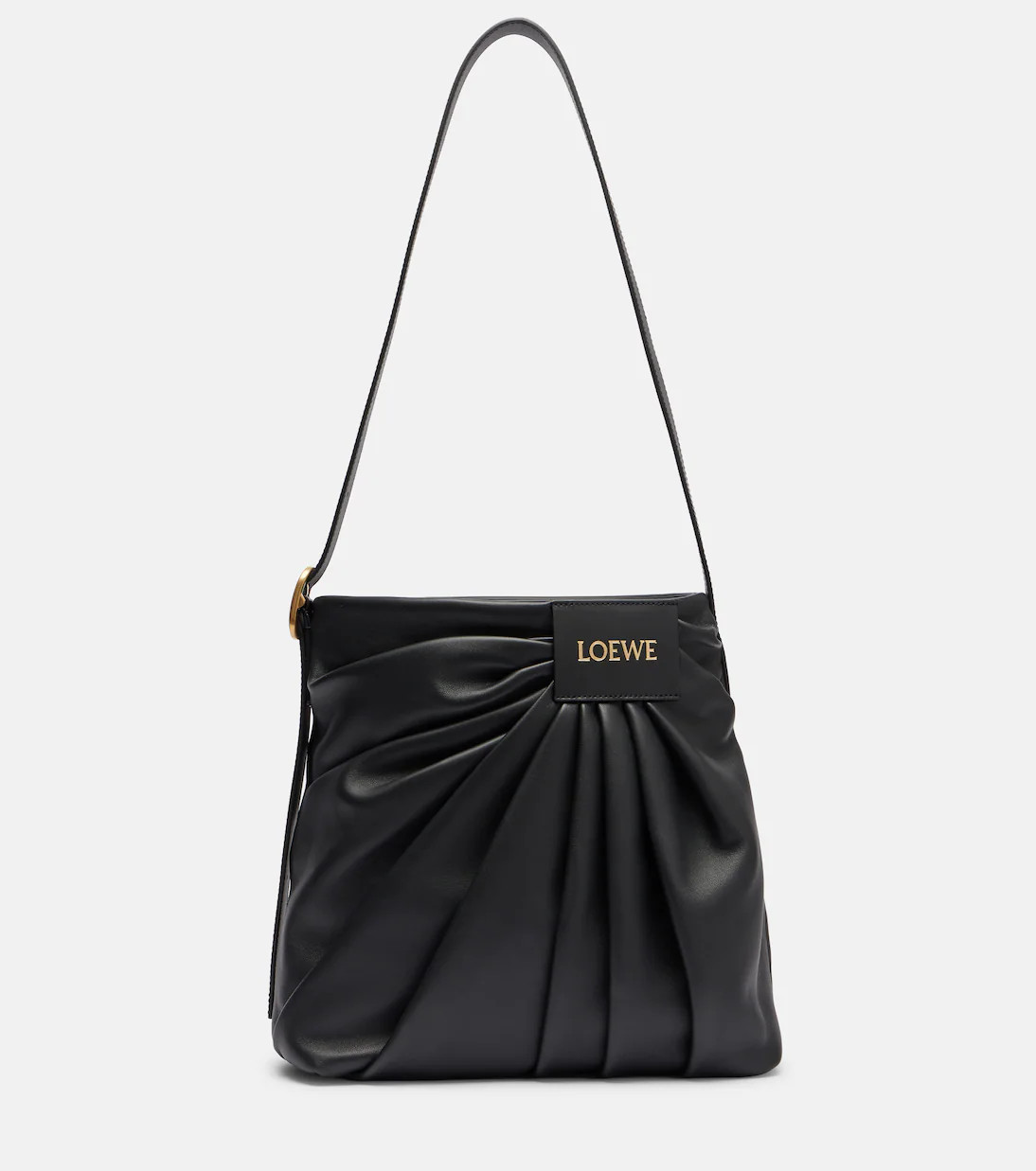Draped leather tote bag | Mytheresa (DACH)