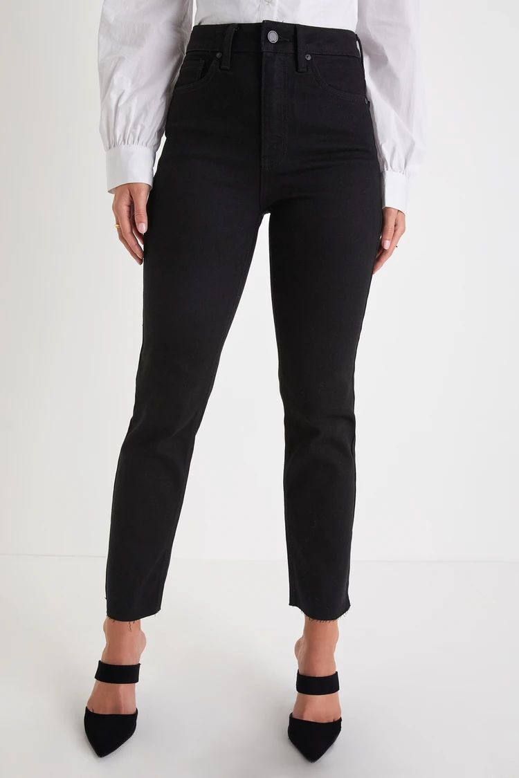 Certified Coolest Black High-Rise Straight Leg Cropped Jeans | Lulus