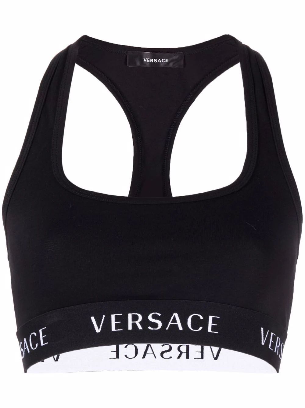 Versace Logo Band Sports Bra - Farfetch | Farfetch Global