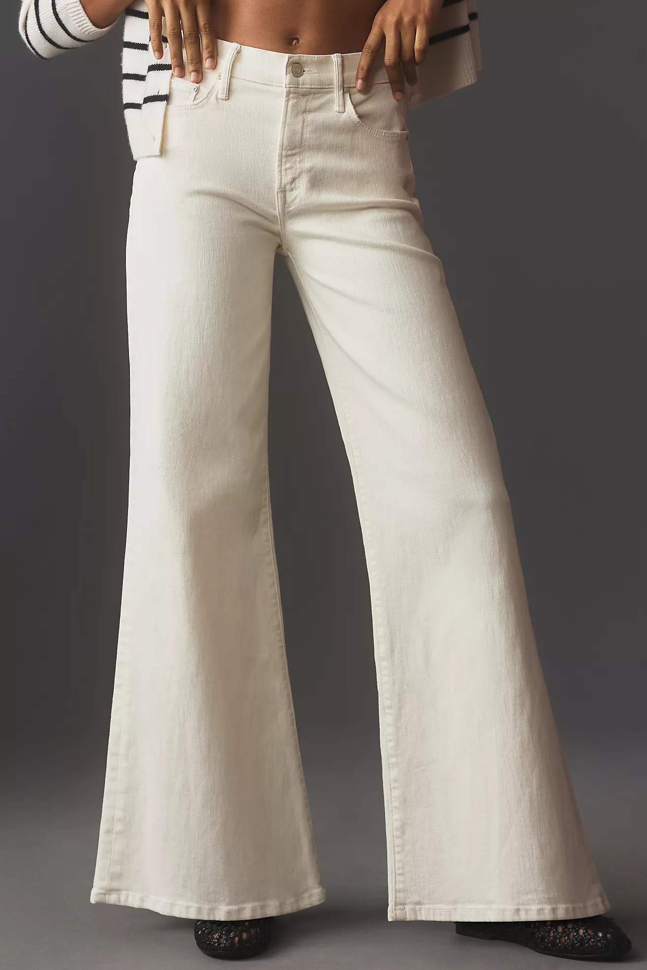 MOTHER The Twister Skimp Mid-Rise Flare Jeans | Anthropologie (US)