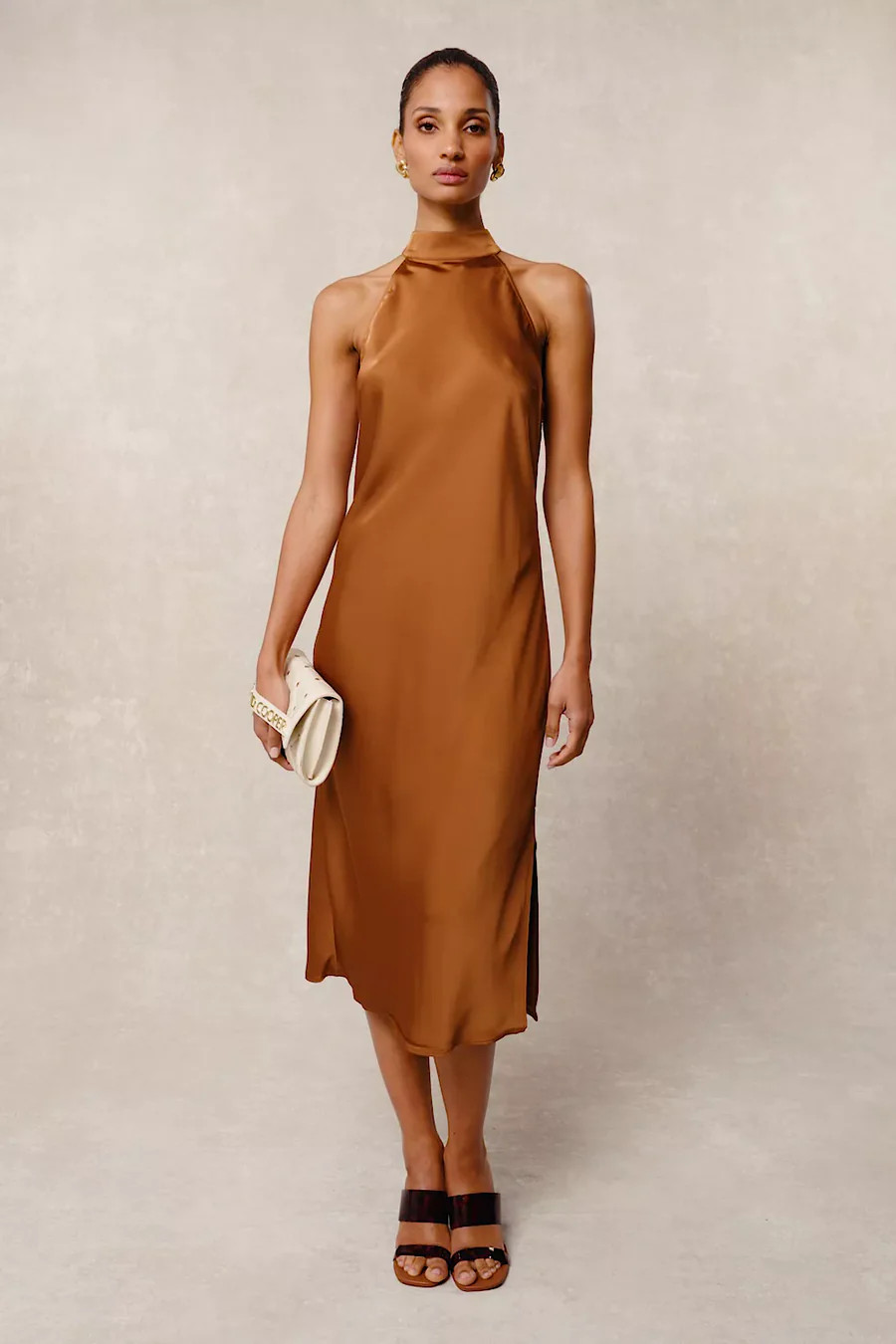 Florence Satin Dress (Copper) | Holland Cooper