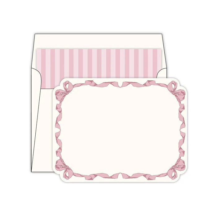 Caitlin Wilson Blush Ribbon & Noelle Stripe Stationery Notes | Rosanne Beck Collections