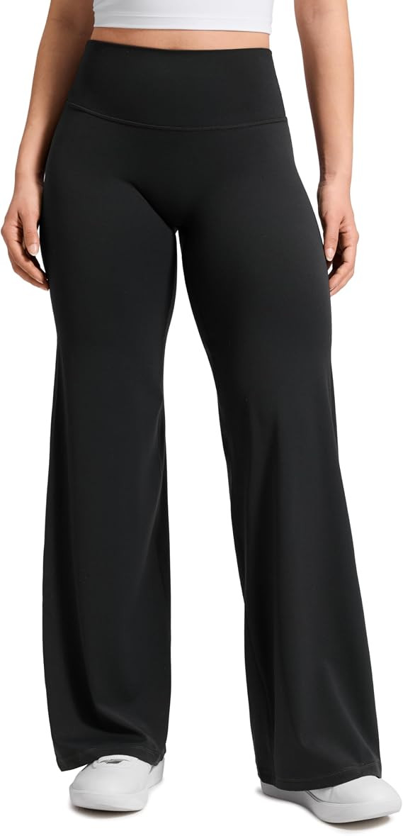 CRZ YOGA Softretch Women's No Front Seam Wide Leg Yoga Trousers 28"/30"/32" - High Waisted Lounge... | Amazon (UK)