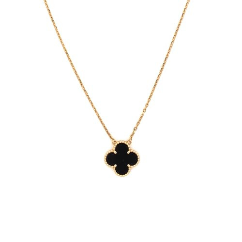 Van Cleef & Arpels, Pre-Loved Vintage Alhambra Pendant Necklace 18K Yellow Gold and Onyx, Yellow Gold | Amazon (US)