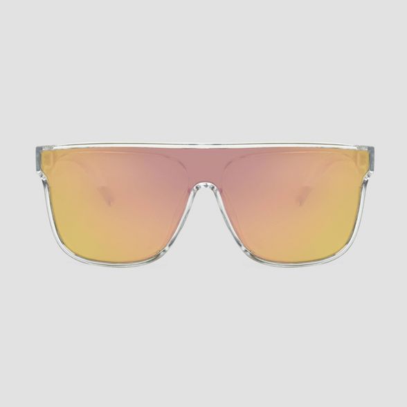 Women's Shield Sunglasses with Peach Lenses - All in Motion™ Clear | Target