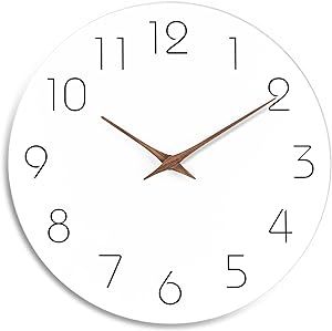 Mosewa Wall Clock 8 Inch White Silent Non Ticking Wall Clocks Battery Operated - Simple Minimalis... | Amazon (US)