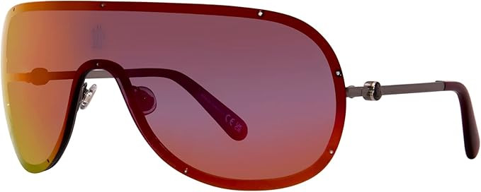 Moncler Sunglasses ML 0256 Avionn 14U Silver, Bordeaux/Red Mirror | Amazon (US)