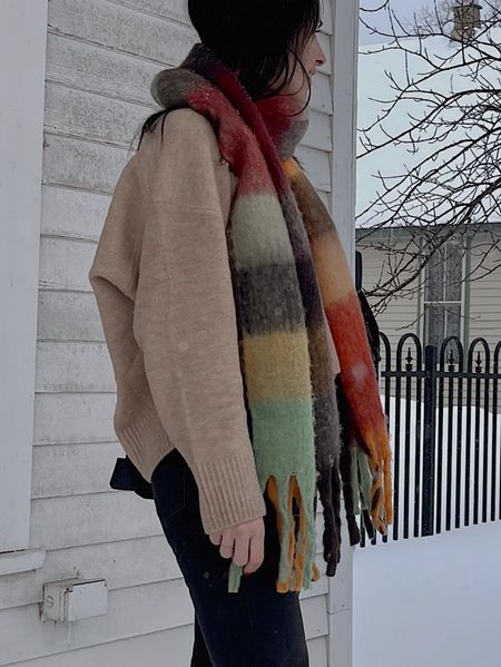 cozy outfit for winter - Uggs ugg cashmere sweater acne scarf 

#LTKunder100 #LTKsalealert #LTKSeasonal