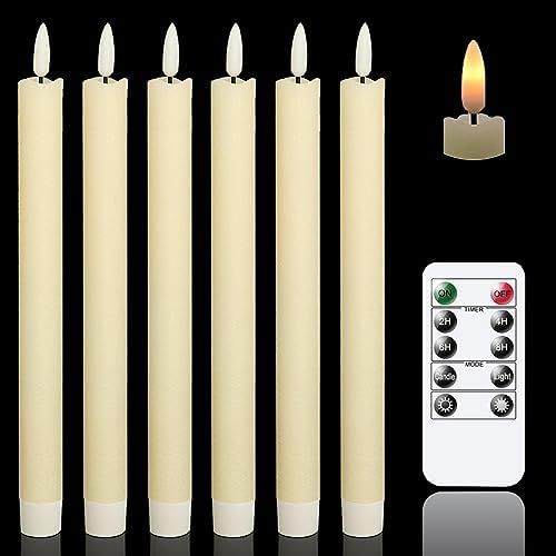 Amazon.com: GenSwin Flameless Ivory Taper Candles Flickering with 10-Key Remote, Battery Operated... | Amazon (US)