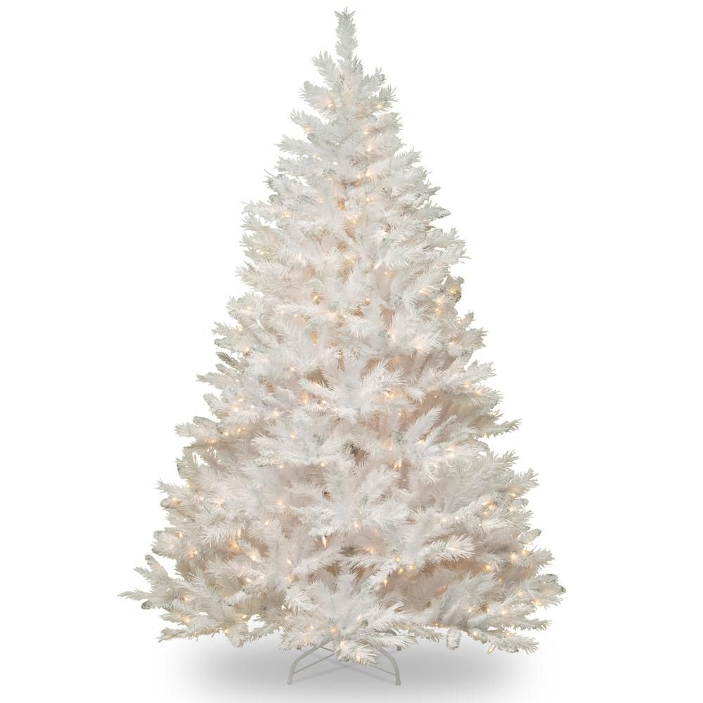 7.5 ft. Winchester White Pine Artificial Christmas Tree with Clear Lights | The Home Depot