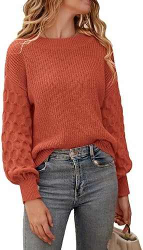 PRETTYGARDEN Women's Fall 2025 Pullover Sweater Casual Long Sleeve Loose Chunky Knit Tops Blouse ... | Amazon (US)