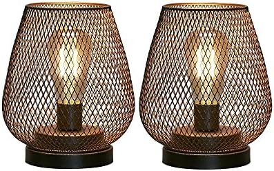 JHY DESIGN Set of 2 Metal Cage LED Lantern Battery Powered Cordless Accent Light with LED Great f... | Amazon (US)