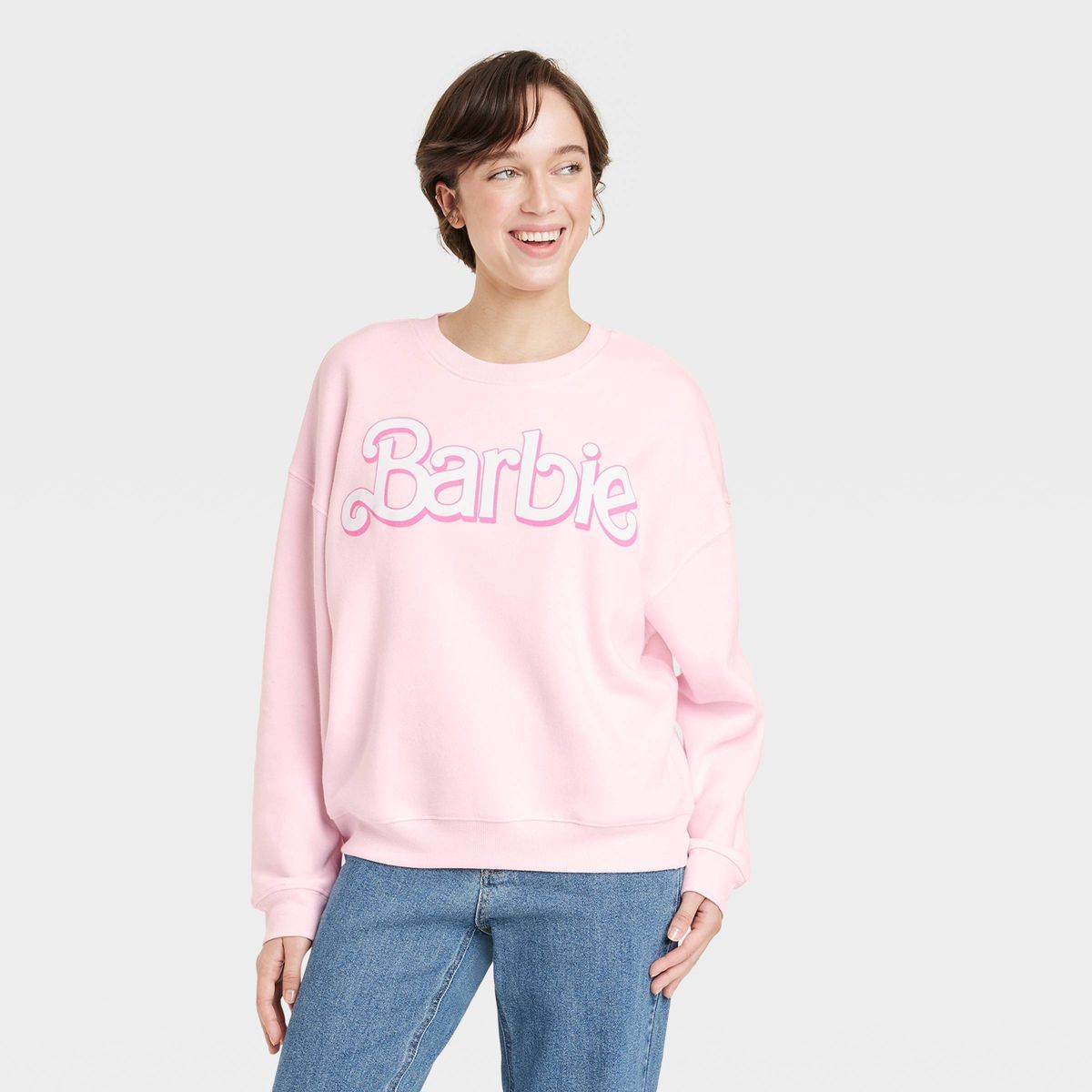 Women's Barbie Logo Graphic Sweatshirt - Pink | Target