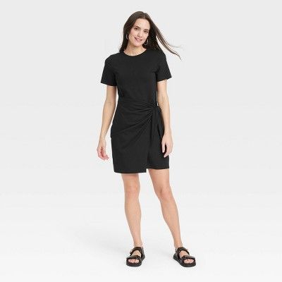 Women's Short Sleeve Mini T-Shirt Wrap Dress - A New Day™ | Target