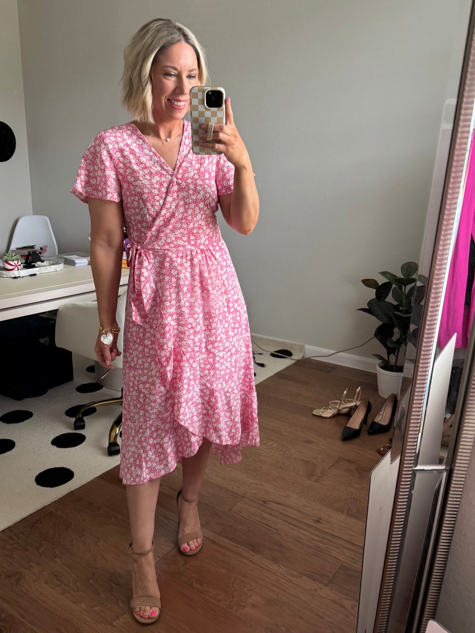 Pretty Spring and Summer dress

Comes in different colors 

True to size - wearing size small 

Dress is thin and can be seen-through depending on color - I recommend wearing shapewear and/or a slip underneath 

Dress is comfortable and has short sleeves and a high- low hemline - I’m 5’3” and wearing heels in picture 

Perfect dress for Easter, Mother’s Day, as a wedding guest dress, baby shower or bridal shower dress or spring dress.

Amazon dress
Spring dress
Wedding guest dress
Easter dress
Mother’s Day dress 

#ltkstyletip
#ltkbeauty
#ltkfindsunder50
#ltkfindsunder100
#ltkpetite
#ltkwedding 


#LTKOver40 #LTKSeasonal #LTKSaleAlert