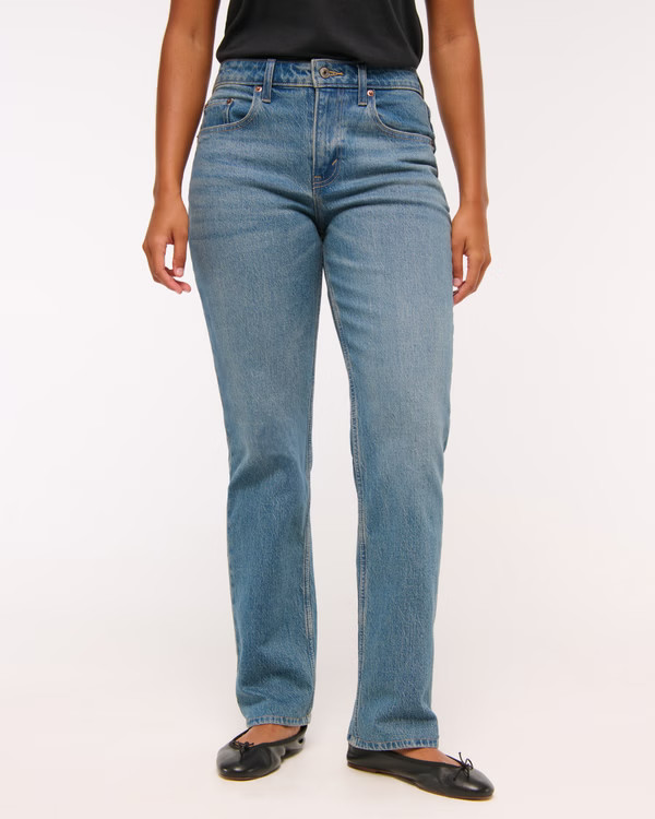 Curve Love Mid Rise 90s Straight Jean | Abercrombie & Fitch (US)