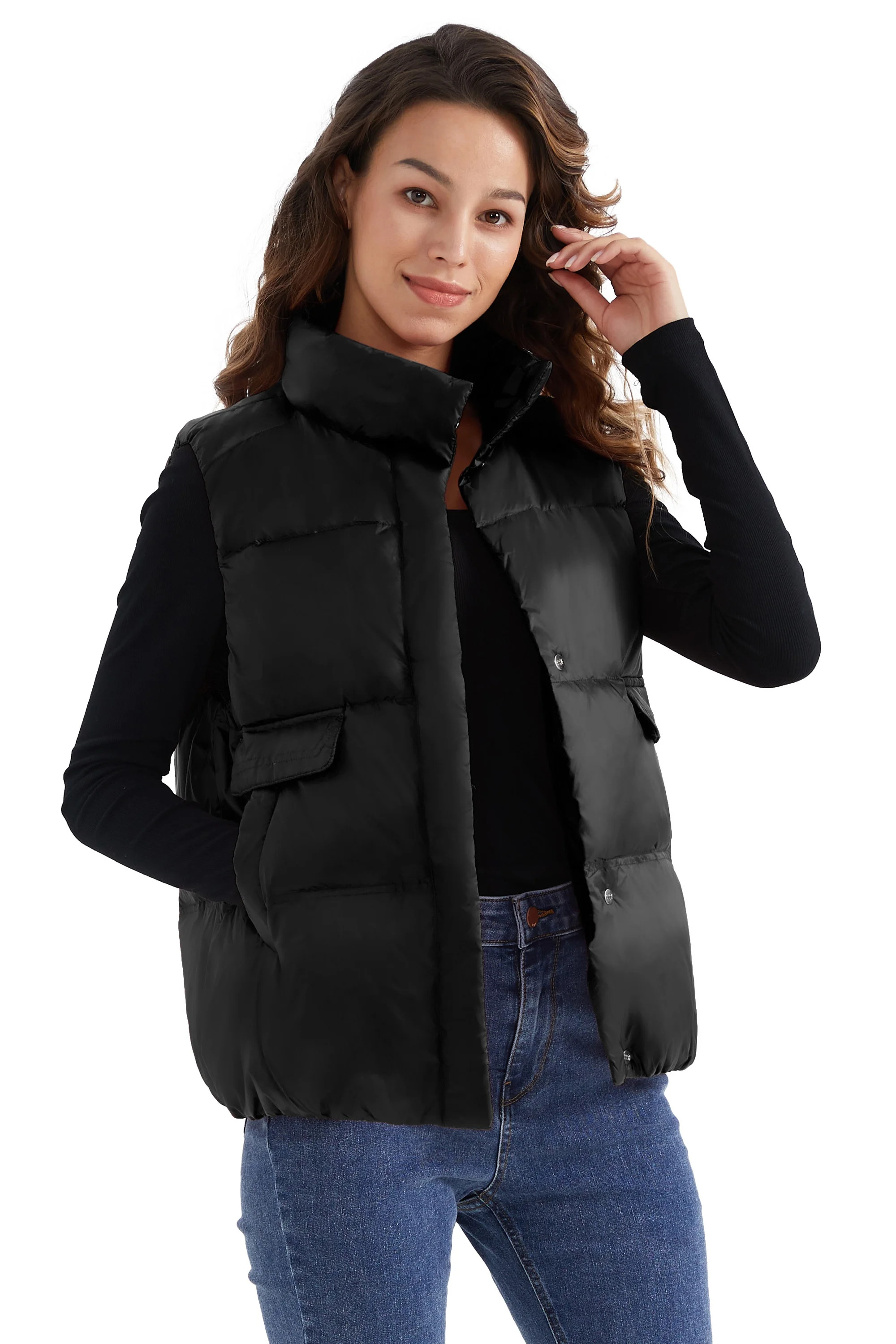 Elezay Woman Puffer Vest Woman Winter Vest Lightweight Quilted Vest Packable Puffer Vest with Sta... | Walmart (US)