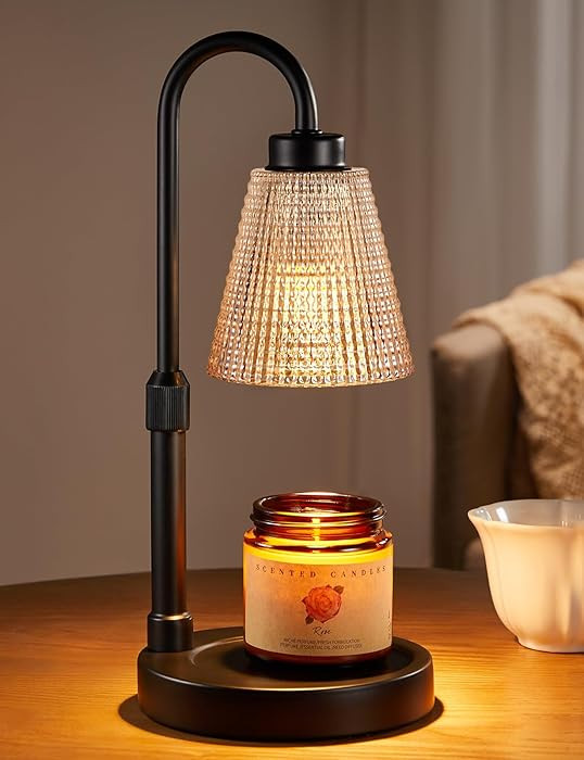 Innqoo Amber Candle Warmer Lamp with Timer, Dimmable Candle Warmer for Jar Candles, Height Adjust... | Amazon (US)