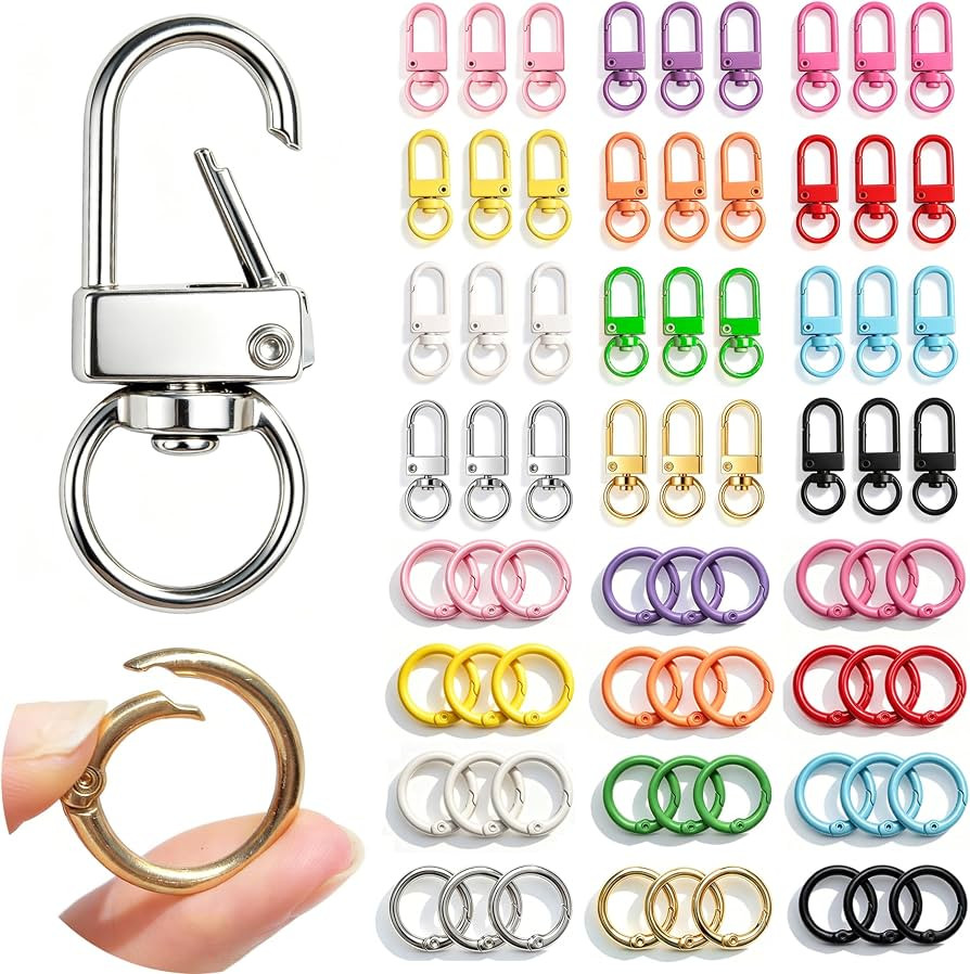 72 PCS CHARMBLE Colorful Keychain Clips Bulk & Key Rings for Bag Charms | Amazon (US)