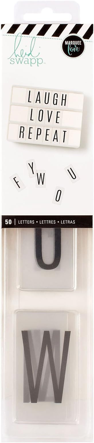 Heidi Swapp Light Box Alphabet Inserts by American Crafts | 50 letters, Black | Amazon (US)