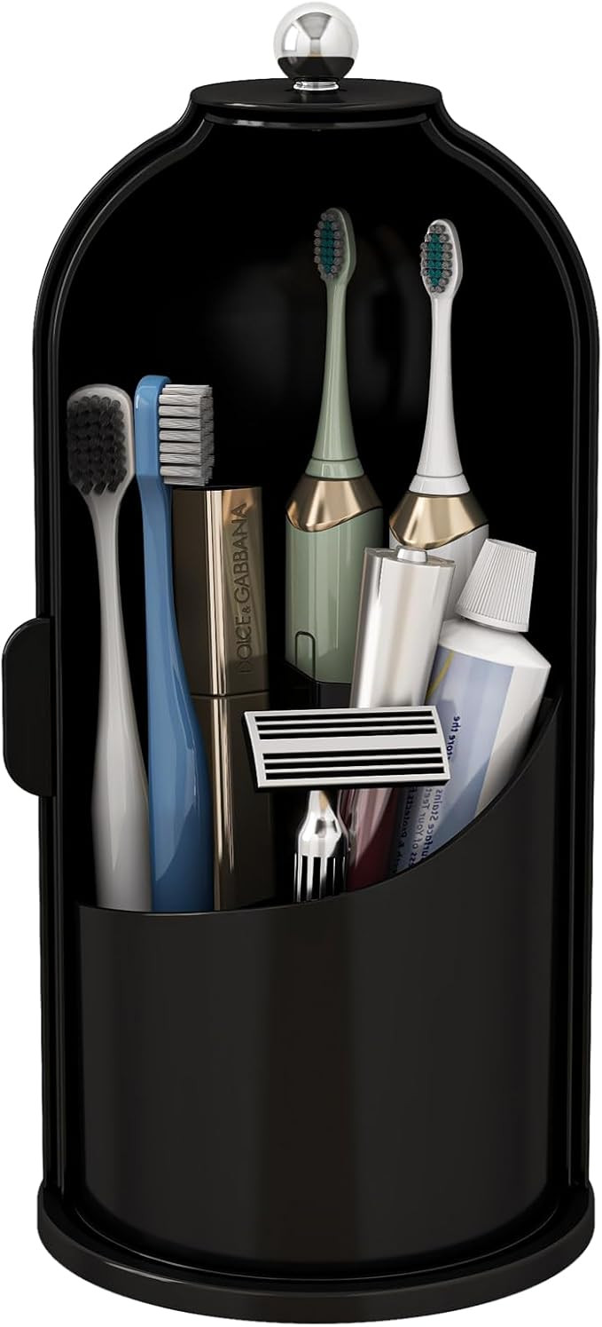 Dustproof Toothbrush Holders with Cover, Rotating Electric Toothbrush and Toothpaste Holder for B... | Amazon (US)