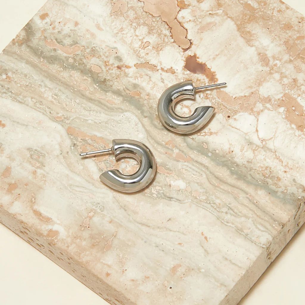 Petite Emma Hoop Earrings Silver | Mignonne Gavigan