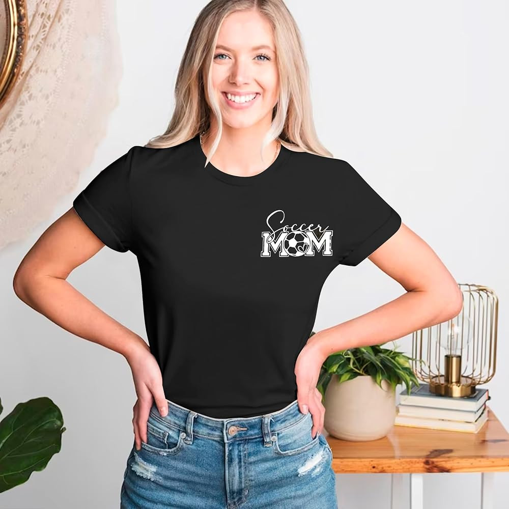 Soccer Mom Shirt Women Soccer Mom Leopard Bleached T Shirt Soccer Mom Graphic Shirt Funny Ball Mo... | Amazon (US)