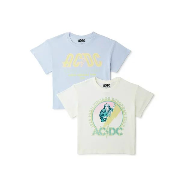 Grayson Social Girls ACDC Graphic T-Shirts, 2-Pack, Sizes XS-XXL - Walmart.com | Walmart (US)