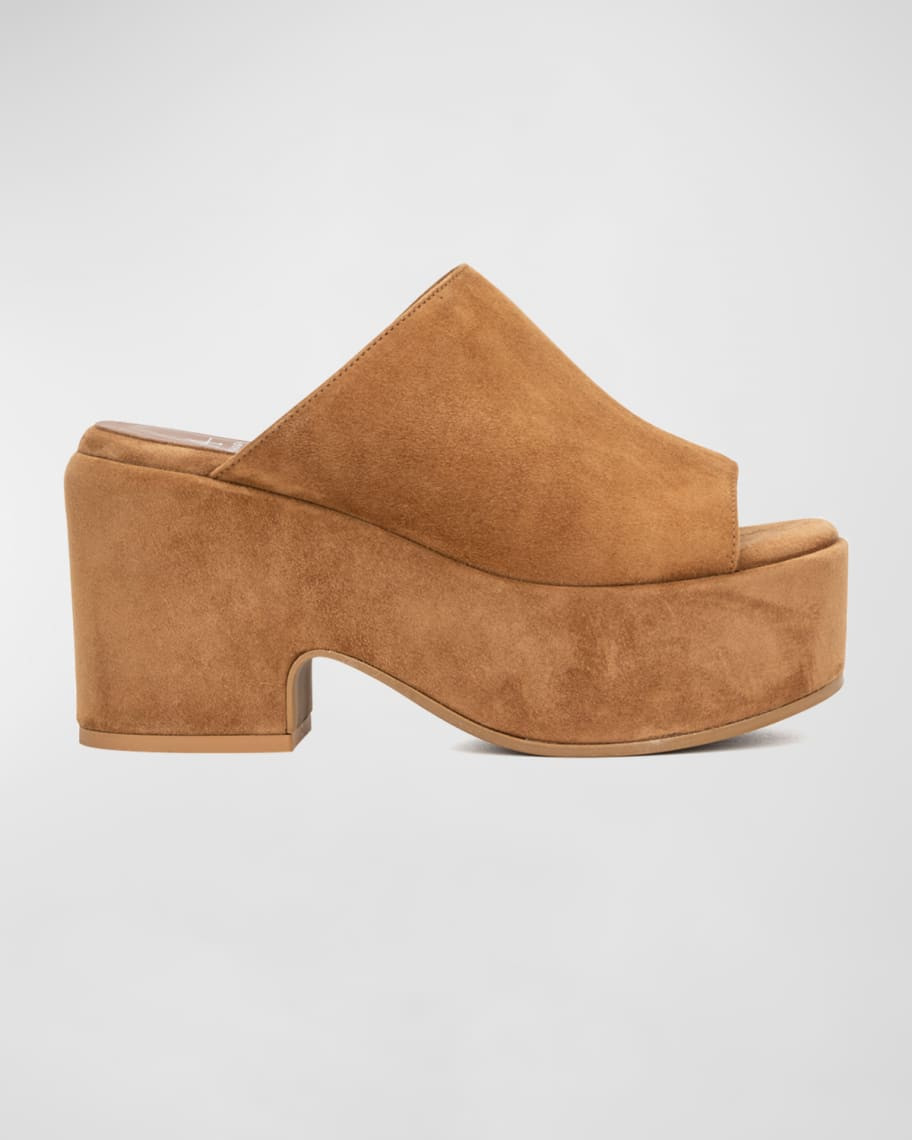 Aquatalia Evonna Suede Platform Mules | Neiman Marcus