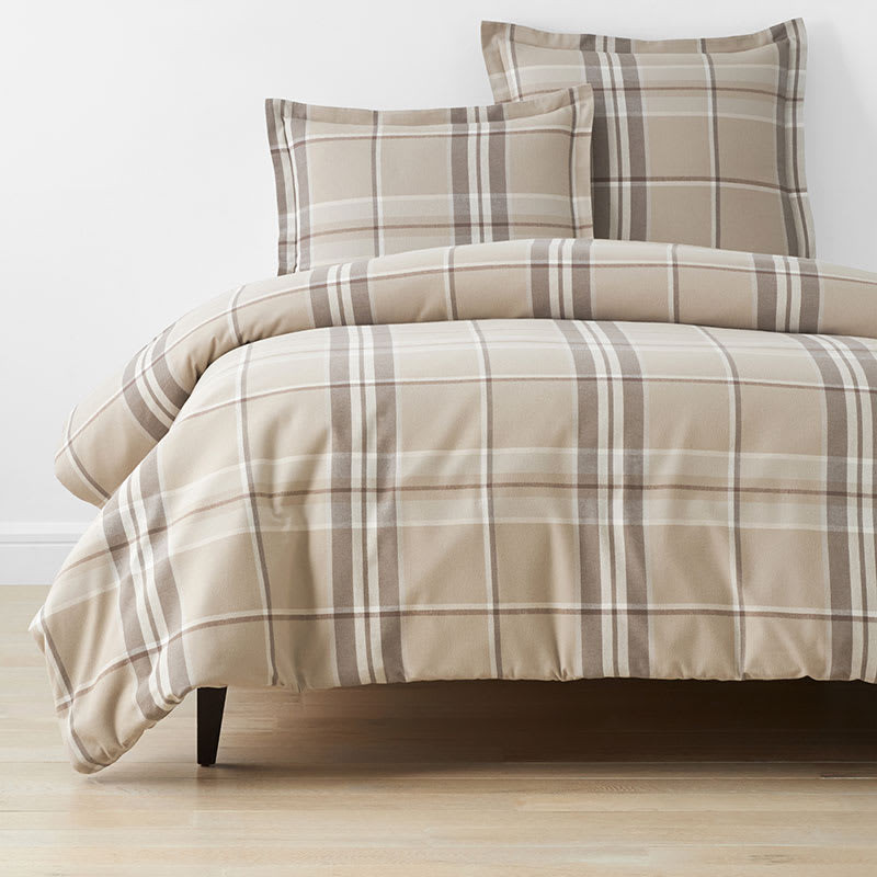 Classic Plaid Ultra-Cozy Cotton Velvet Flannel Duvet Cover - Brad, Twin | The Company Store