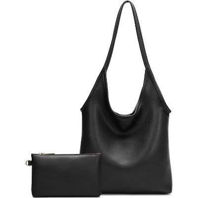 Slouchy Hobo Bags for Women Soft Designer Shoulder Purses Ladies Top Handle Handbag 1rich Black 3"D x 13"W x 16"H | Target