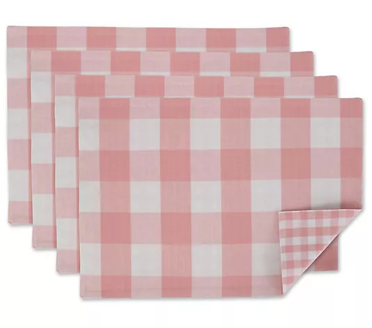Design Imports Reversible Gingham Check Placemat Set of 4 | QVC