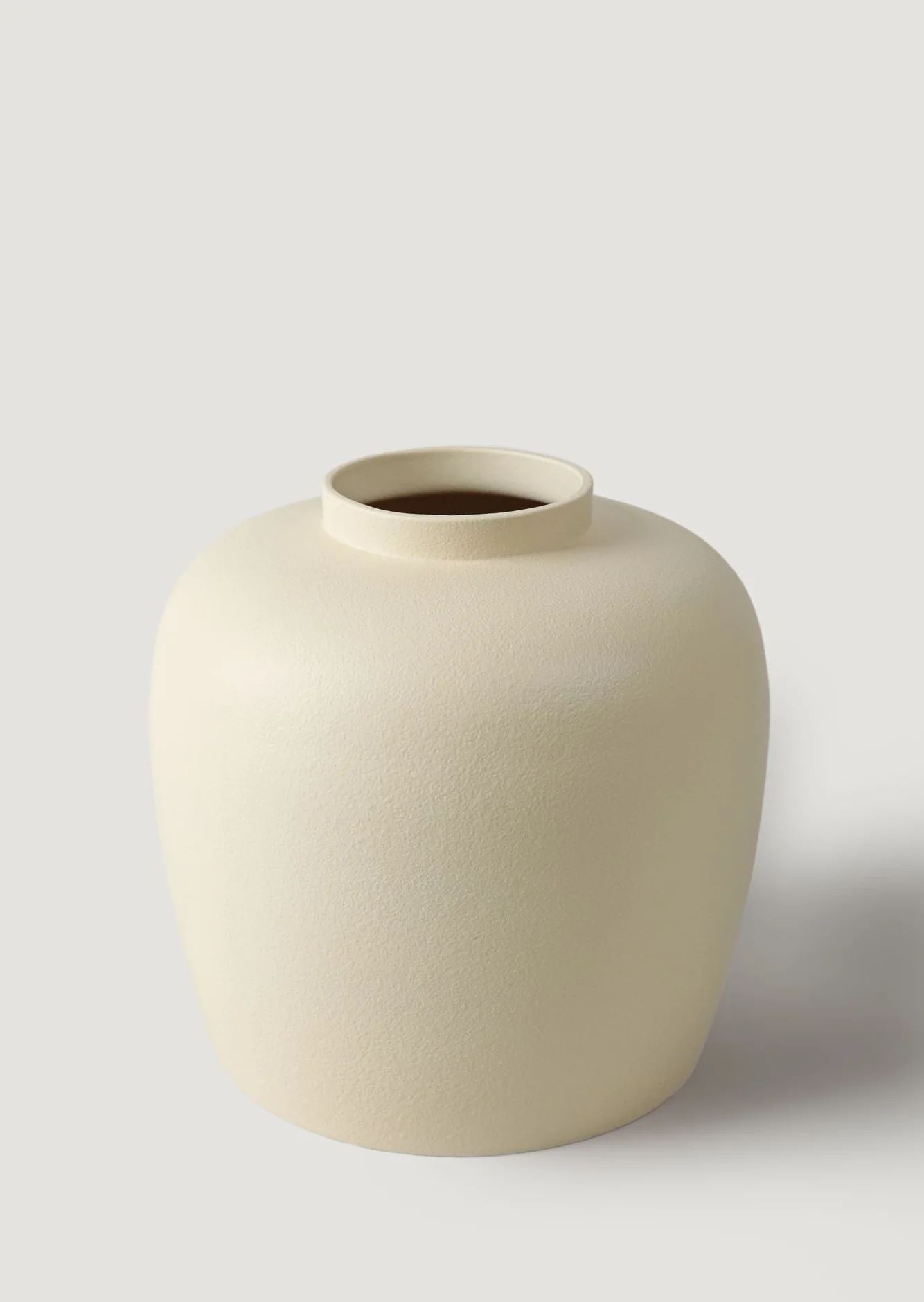 Large Glazed Stoneware Vase in Vanilla - 10.5" | Afloral | Afloral