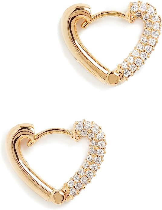 Theia Jewelry Women's Amora Heart Hoops | Amazon (US)