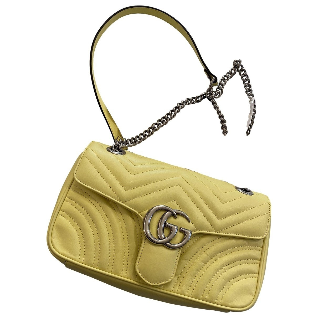 Gucci Marmont Yellow Leather handbag for Women | Vestiaire Collective (Global)