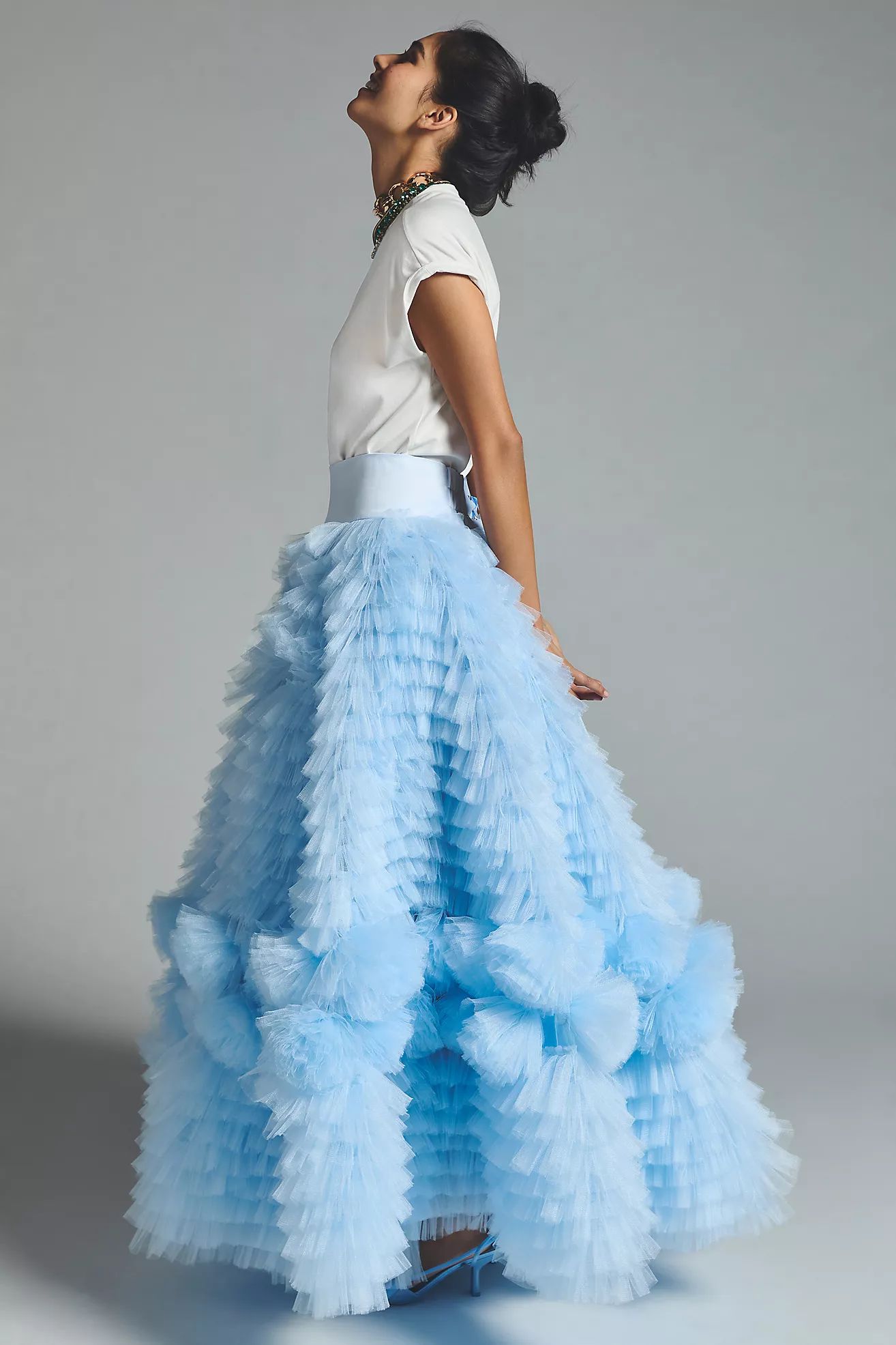 Morphine Fashion Tulle Roses Skirt | Anthropologie (US)