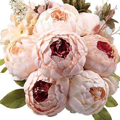 Leagel Fake Flowers Vintage Artificial Peony Silk Flowers Bouquet Wedding Home Decoration, Pack ... | Amazon (US)