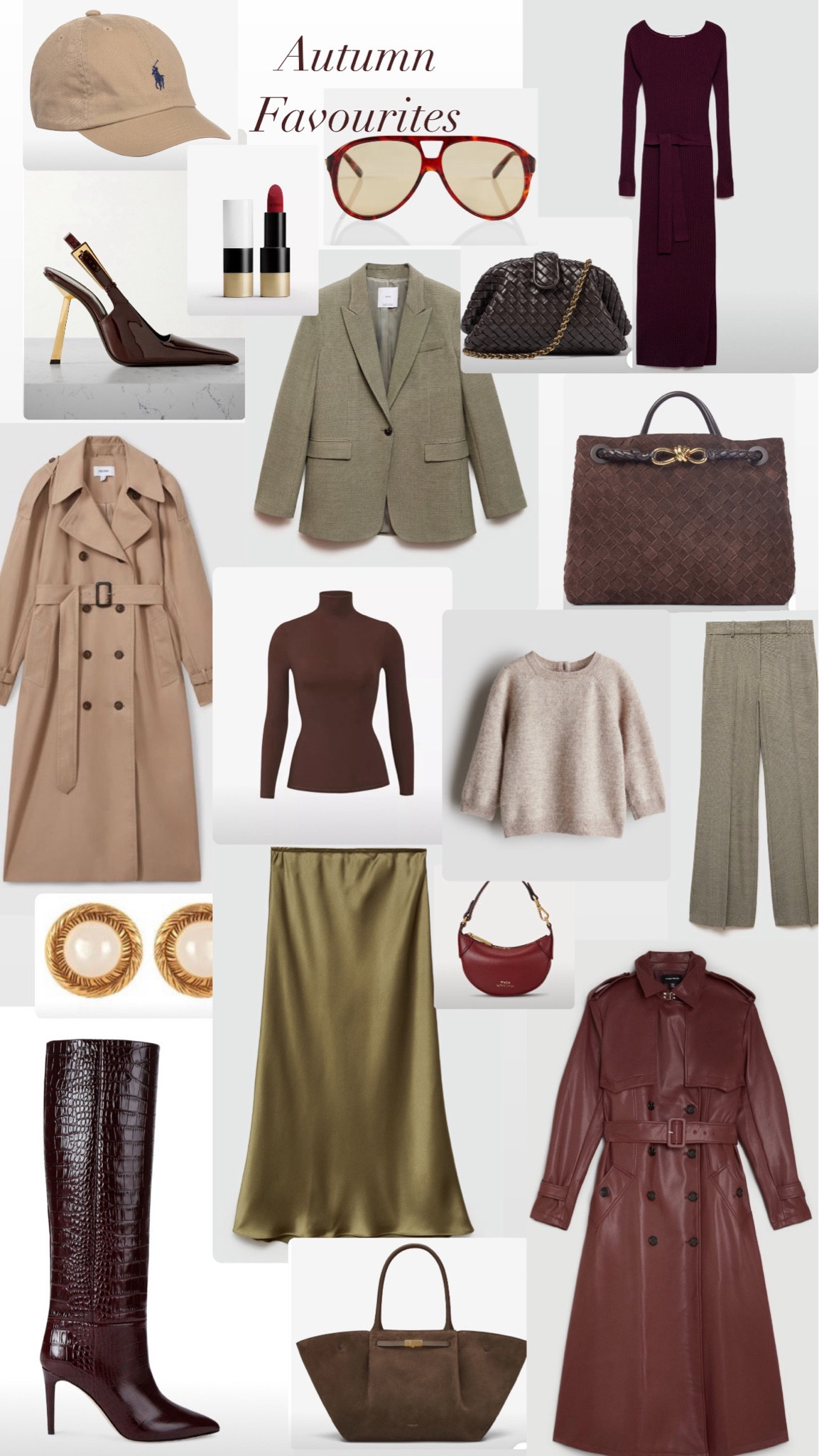 My top pics for autumn 🍂♥️🫒

#autmn #fall #autumnlooks #autumnoutfits #burgundy #trenchcoat #greentrend #khakigreen #silkskirt #demellier #demellierbag 

#LTKautumn #LTKbag #LTKshoes