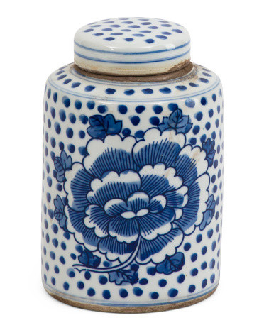 5x7 Peony Dots Mini Tea Jar With Lid | TJ Maxx
