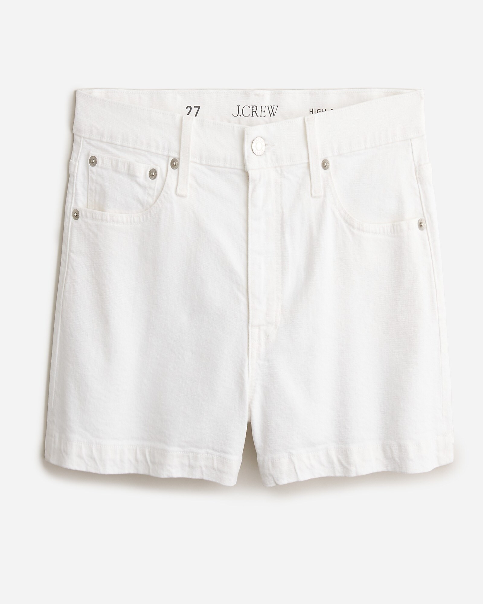 High-rise A-line denim short in white wash | J. Crew US
