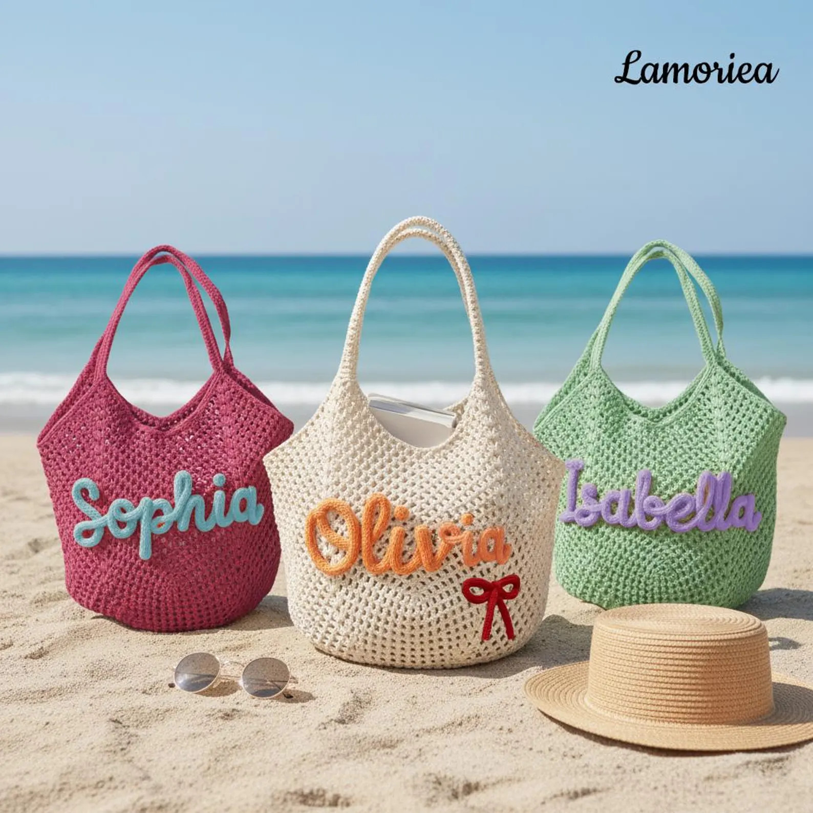 Personalized Beach Tote Bag for Women, Custom Name Beach Bag, Bridesmaid Beach Tote, Summer Vacat... | Etsy (Global)