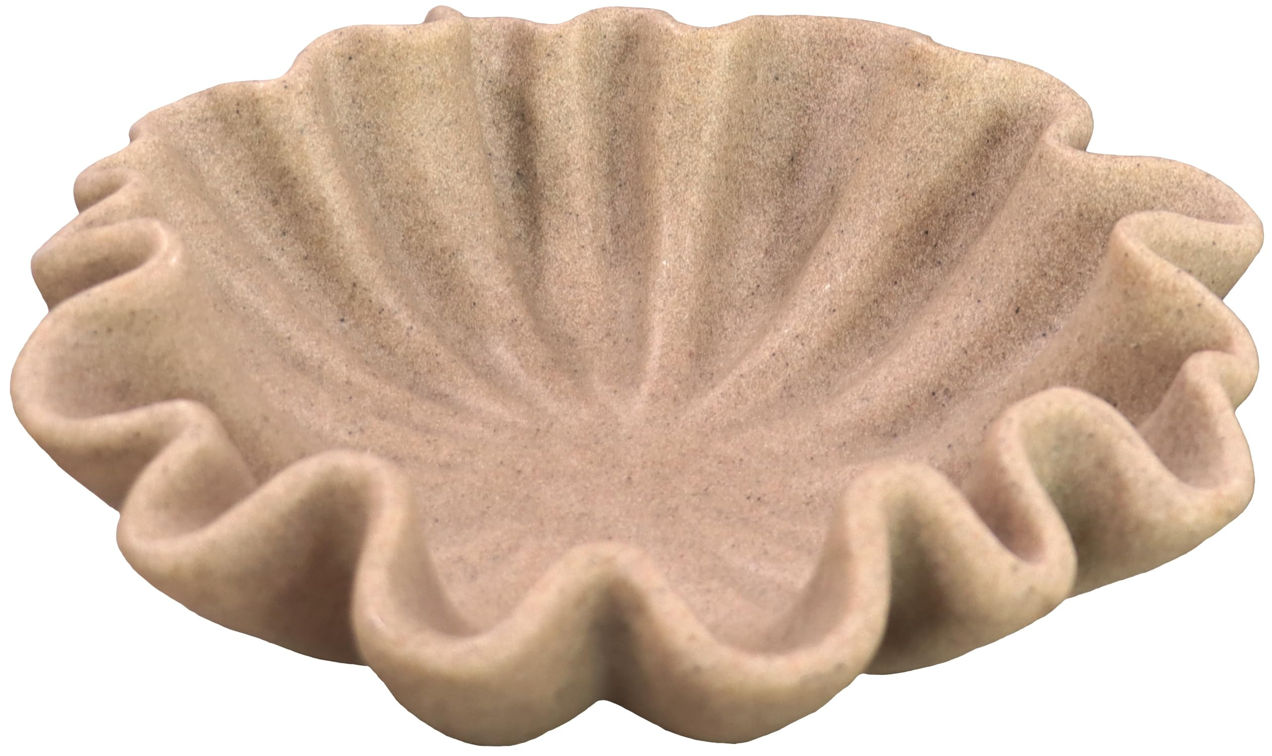 12" Large Decorative Bowl decor - Beige Scalloped Decorative Bowls for Home Decor - Organic Flute... | Amazon (US)