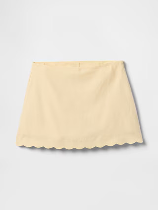 Linen-Blend Scalloped Mini Skort | Gap (US)