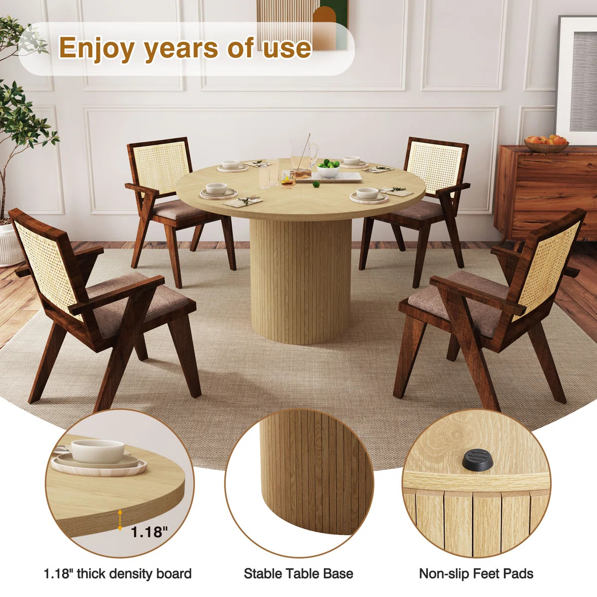 Cuji 47'' Round Pedestal Dining Table | Wayfair North America