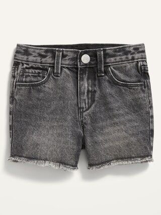 Unisex High-Waisted Slouchy Straight Black Cut-Off Jean Shorts for Toddler | Old Navy (US)