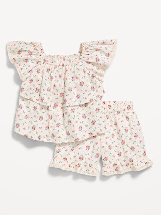 Printed Ruffled Top and Shorts Set for Toddler Girls | Old Navy (US)