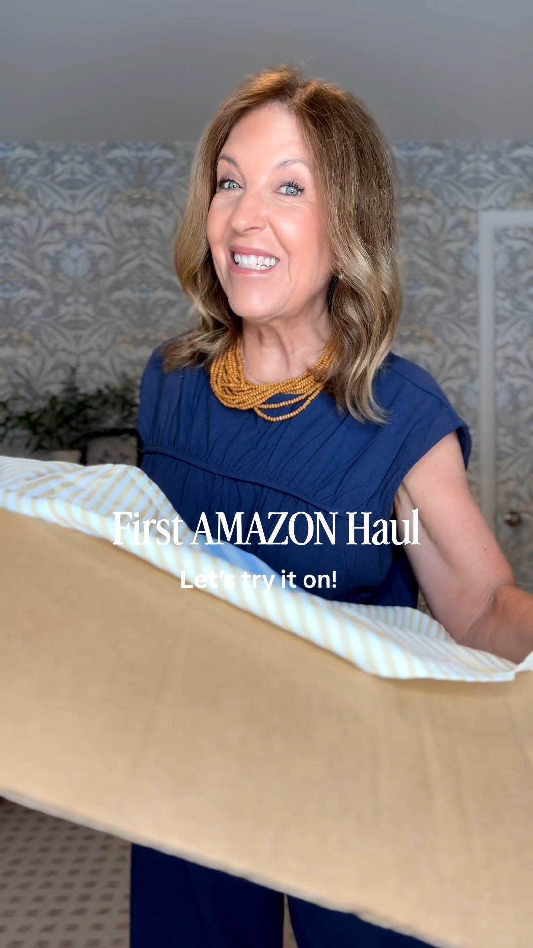 Hi friends, my first Amazon Haul! I'm sharing the summer pieces!. 

As a former Nordstrom stylist, I never bought clothes from Amazon, but always wanted to try a few looks. I was pleasantly surprised. Not everything worked, but here are the favorites that did! 

I’m 5’2 and wear Xs/s.

Blue stripe outfit - tuck the top or Leavitt out. Fits tts. I'm wearing a small.

Navy outfit- runs big.  I'm wearing a small. The pants fit great, but I rolled the waistband once. Still like them and keeping. 

Stripe camel/white top.  Fits tts, I'm wearing a size small. Great fit and so cute! 

Sweater- fits tts.  I'm wearing a small. Ralph Lauren inspo! 

Pink button-up. I always wanted to try their button-ups, and they fit well.  It runs tts.  I'm wearing an Xs.

Brown handbag -  fun, casual style. 
Raffia tote is by Sezane (not on Amazon) 

Shoes fit tts. 
Jewelry goes with everything. 
Jeans are Frame (not at Amazon)

#LTKOver40 #LTKPetite #LTKSeasonal