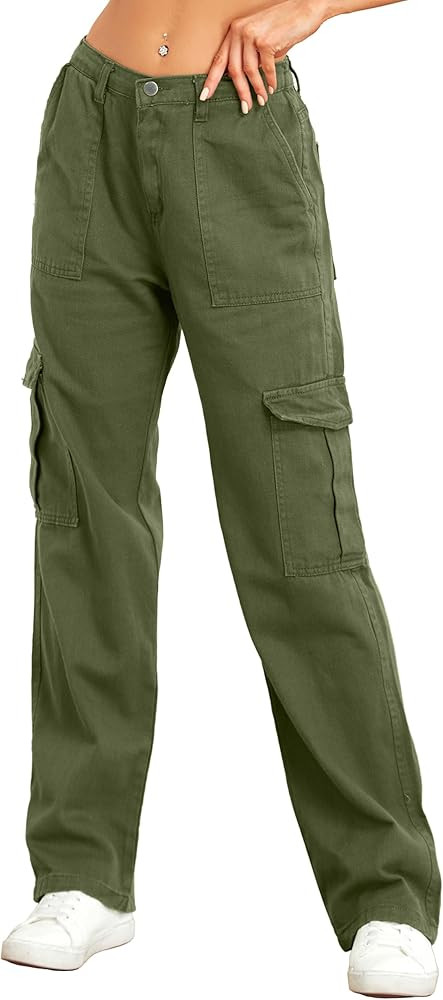 Byoauo Womens Cargo Pants Casual Wide Leg Pants | Amazon (CA)